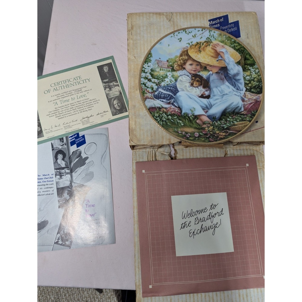 Boy Girl Puppy Dog‎ Sandra Kuck march of dimes collectors plate A time to LOVE